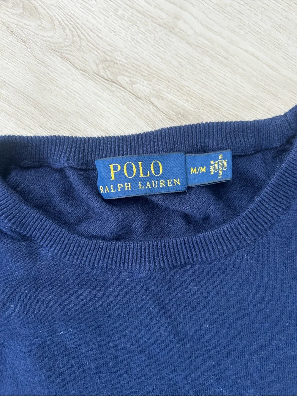 Ralph Lauren Navy Long-Sleeve Crewneck Sweater with Polo Logo